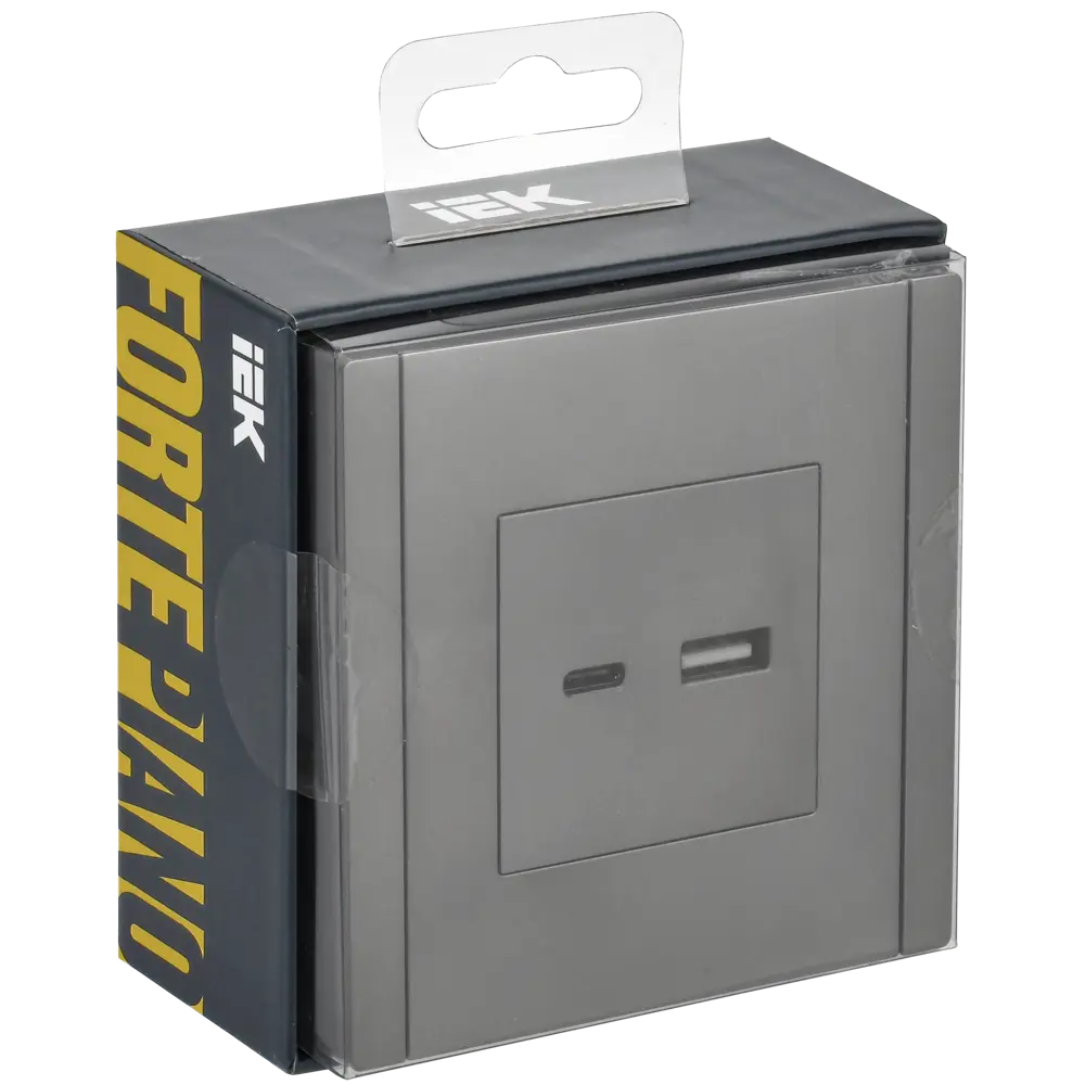 Розетка встраиваемая USB A-C IEK Forte&Piano цвет сталь STLM-2211333 - Вид №1