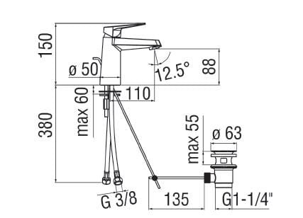 Смеситель для раковины с ограничителем расхода Nobili Sky ARCH-00055864 - Вид №2