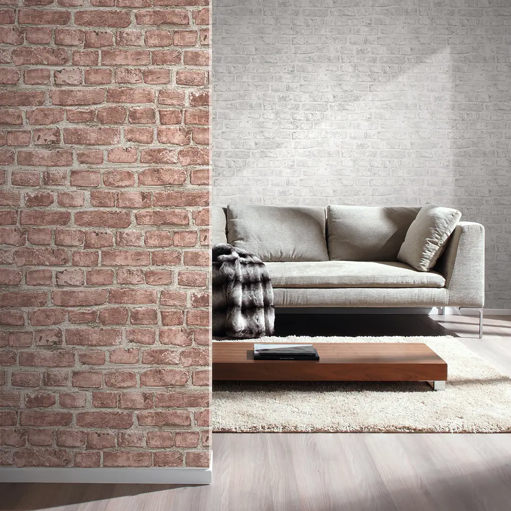 Обои флизелиновые Inspire Brick красные 1.06 м 636604 STLM-2118218 - Вид №4