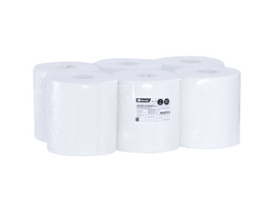 REB701 Бумажные полотенца в рулонах ECONOMY CENTER PULL MAXI, белые, диаметр 20 см, длина 320 м, однослойные, в упаковке 6 шт. Merida
