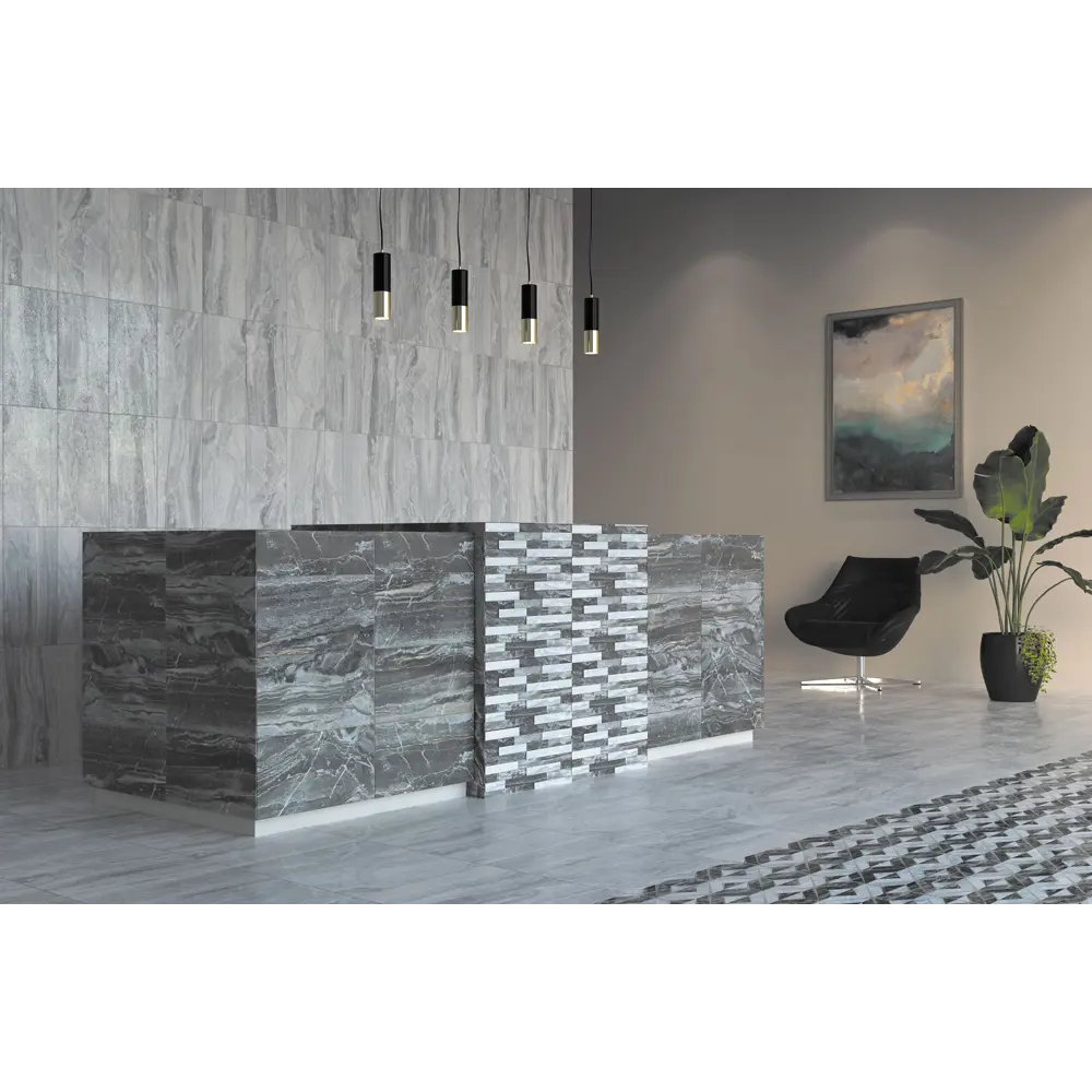 Керамогранит Vitra Bergamo 3D 30x60 см 1.08 м² цвет серый STLM-2030374 - Вид №2