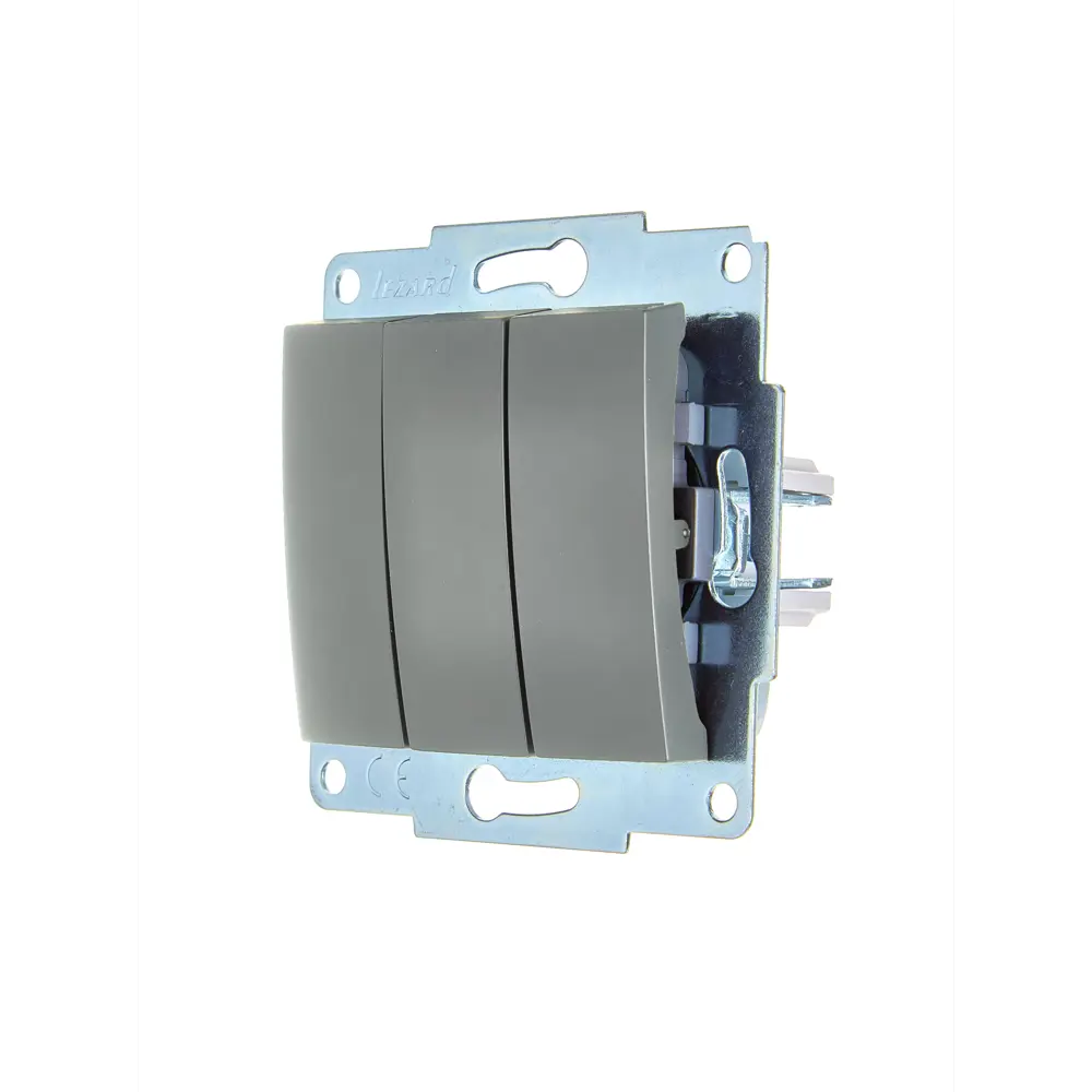 Выключатель встраиваемый Lezard Asti 3 клавиши цвет платина STLM-2195097 - Вид №1