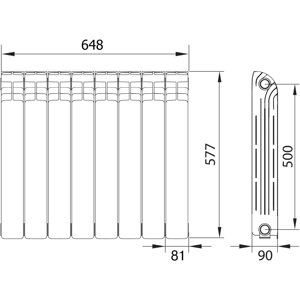 Equation Aluminium - алюминиевый радиатор отопления 8 секций для эффективного обогрева 18360611 STLM-0010512 - Вид №4