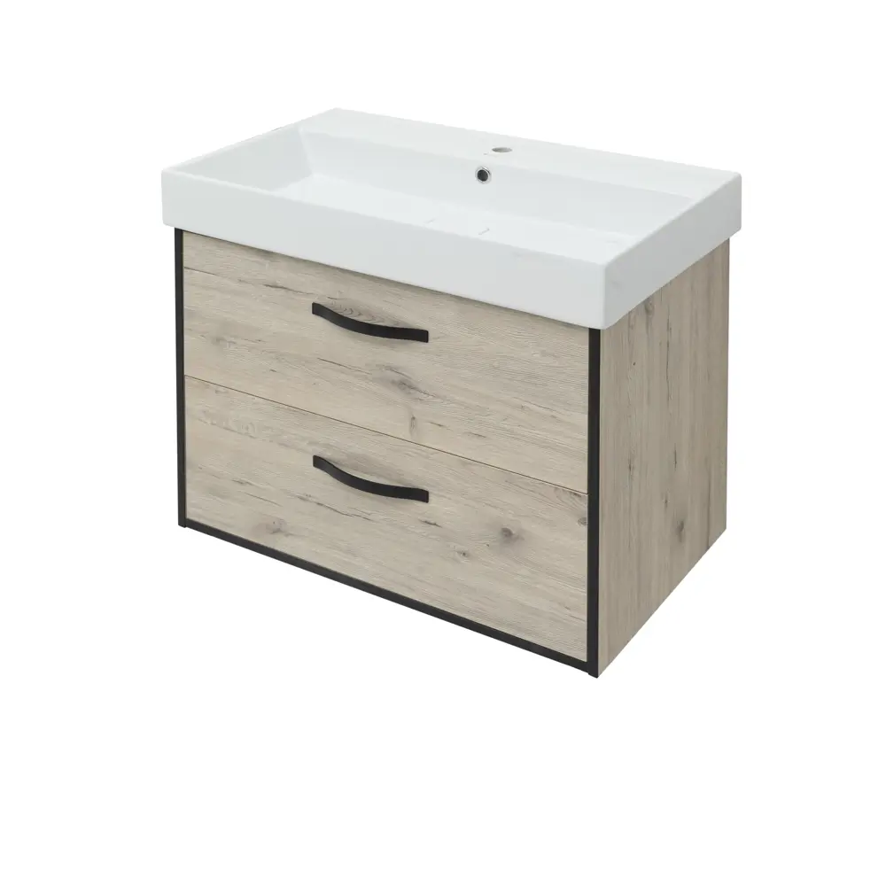 Тумба под раковину подвесная Aquanet Инди 100 см дуб белый STLM-2102291