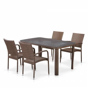 Мебель садовая коричневая, стулья и стол на 4 персоны Titre AFINA  241096 Коричневый