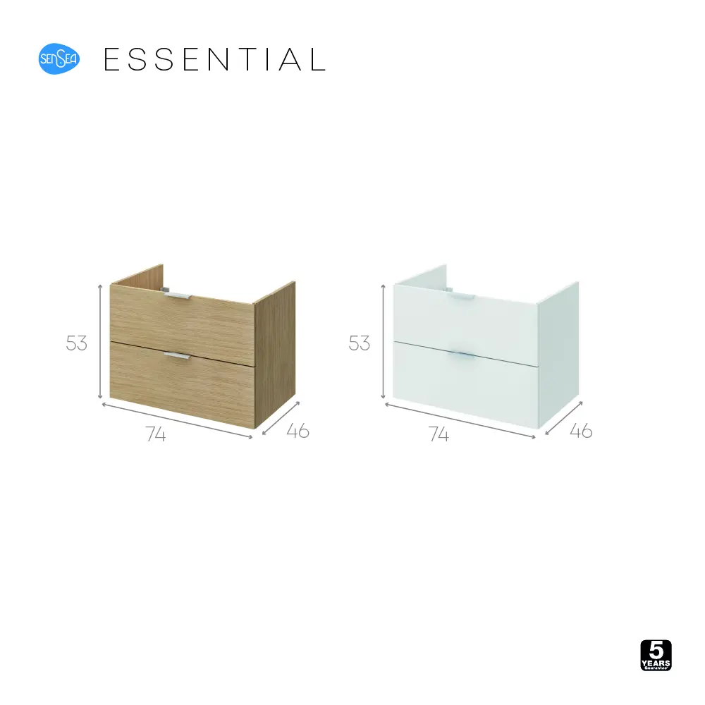 Тумба под раковину подвесная Sensea Essential 75 см цвет белый STLM-2183489 - Вид №7