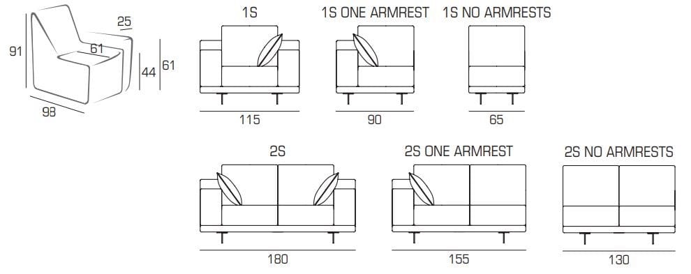 3-местный тканевый диван Domingo Salotti Bresson ARCH-00110318 - Вид №6
