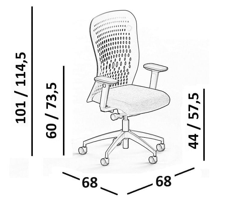 Регулируемое по высоте офисное кресло с колесами и подлокотниками Luxy SmartBack ARCH-00137162 - Вид №14