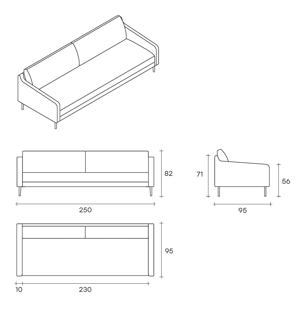 Тканевый диван с полуостровом FIAM ITALIA CONDENSE ARCH-00125948 - Вид №8