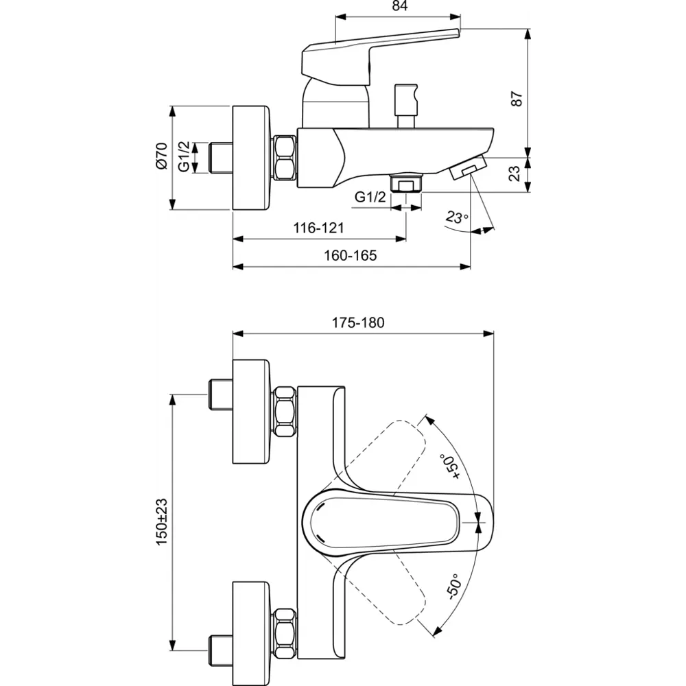 Смеситель для ванны Ideal Standard Idealife однорычажный цвет хром STLM-2076184 - Вид №4