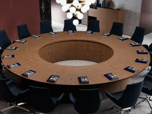 PROF Круглый деревянный стол для переговоров Bespoke conference tables