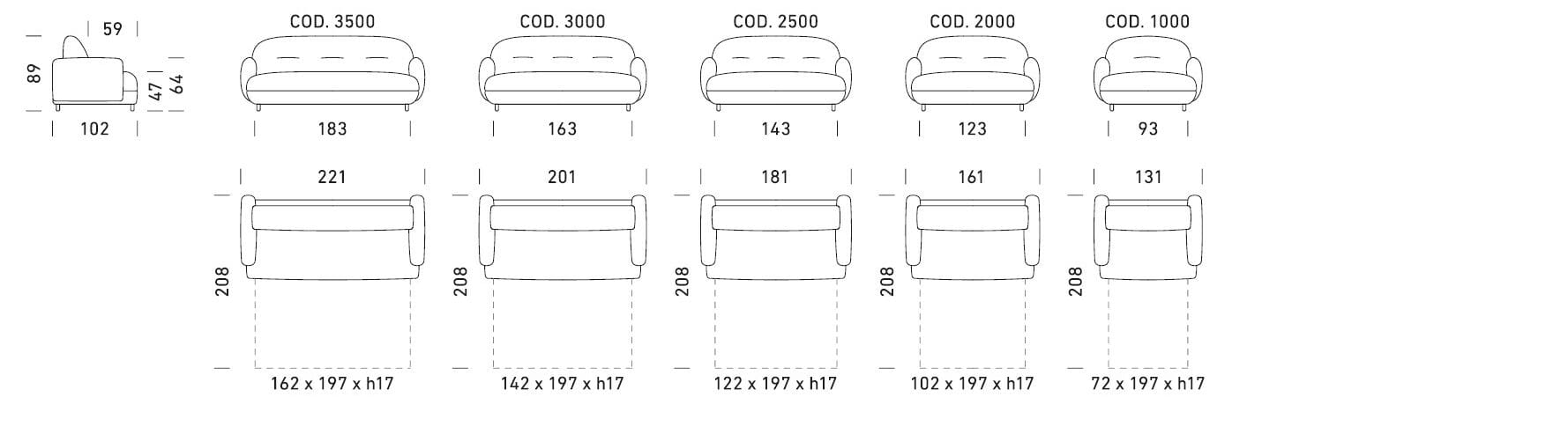 Двуспальный диван-кровать из ткани Dienne Salotti Новости 2025 ARCH-00067103 - Вид №4