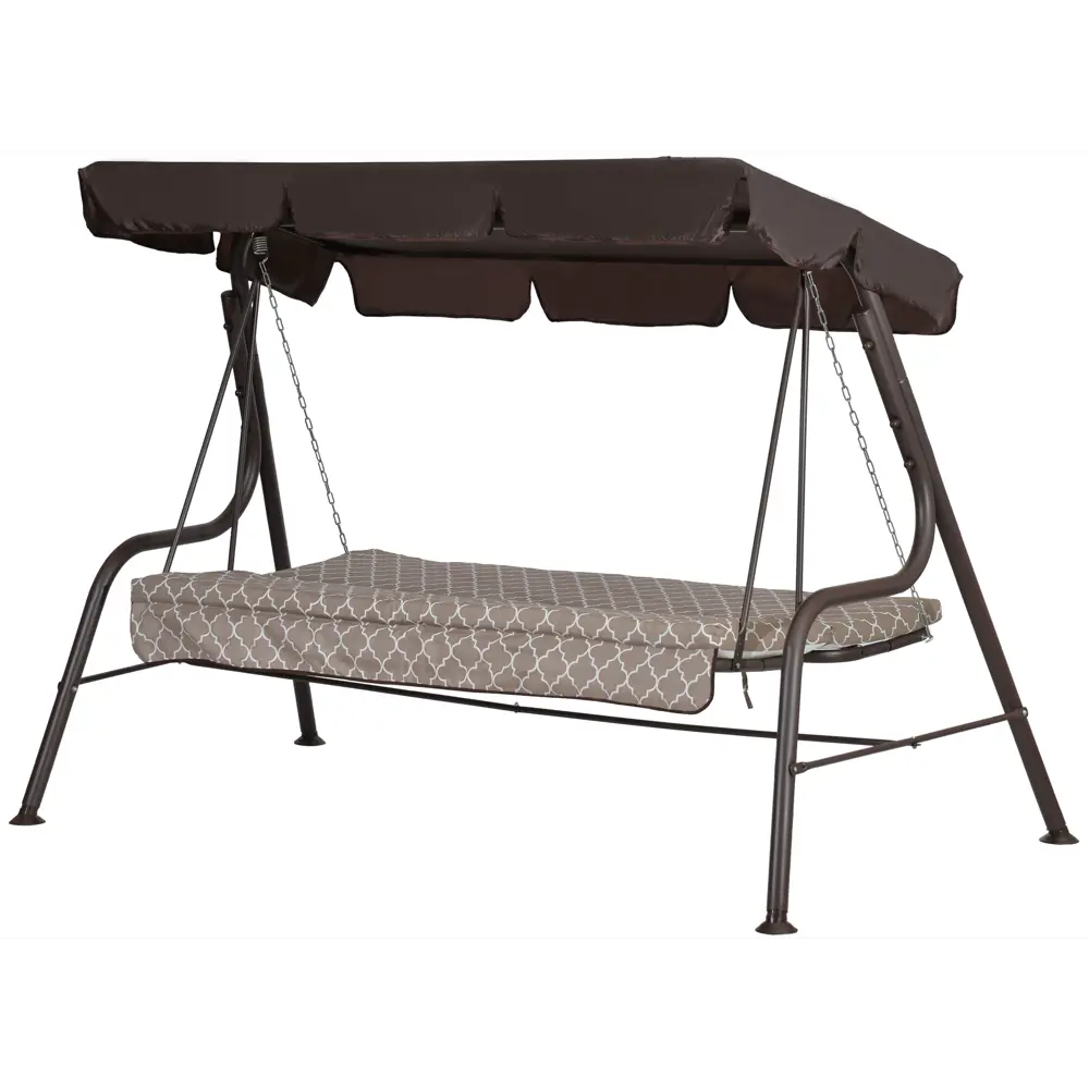 Качели садовые Naterial Порто 3-х местные до 210 кг коричневый/бежевый STLM-2007126 - Вид №3