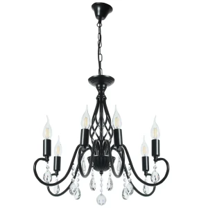 Люстра "Черный жемчуг" 6хЕ14х40 Вт металл, цвет чёрный