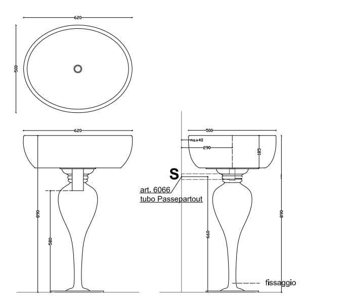 Колонка для умывальника из смолы Galassia MIDAS ARCH-00030457 - Вид №4