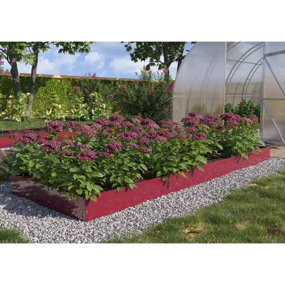 Грядка 100x200 см оцинкованная вишневый Santreyd STLM-2017882 - Вид №2