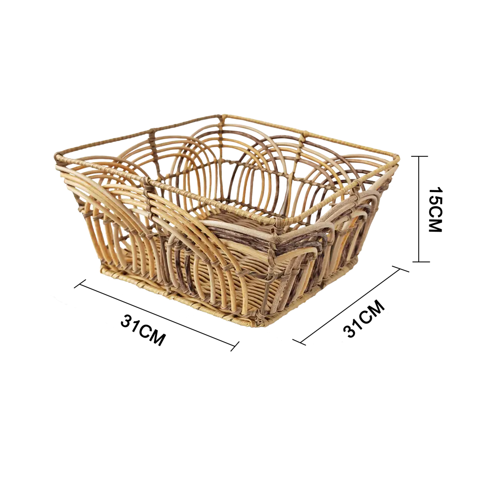 KONSENSA Органайзер из ротанга 31×31×14 см для элегантного хранения 89387987 STLM-1575320