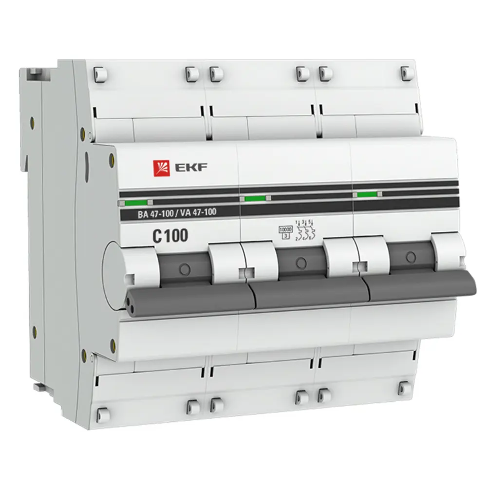 Автоматический выключатель EKF PROxima ВА47-100 3P C63 А 10 кА STLM-2062534