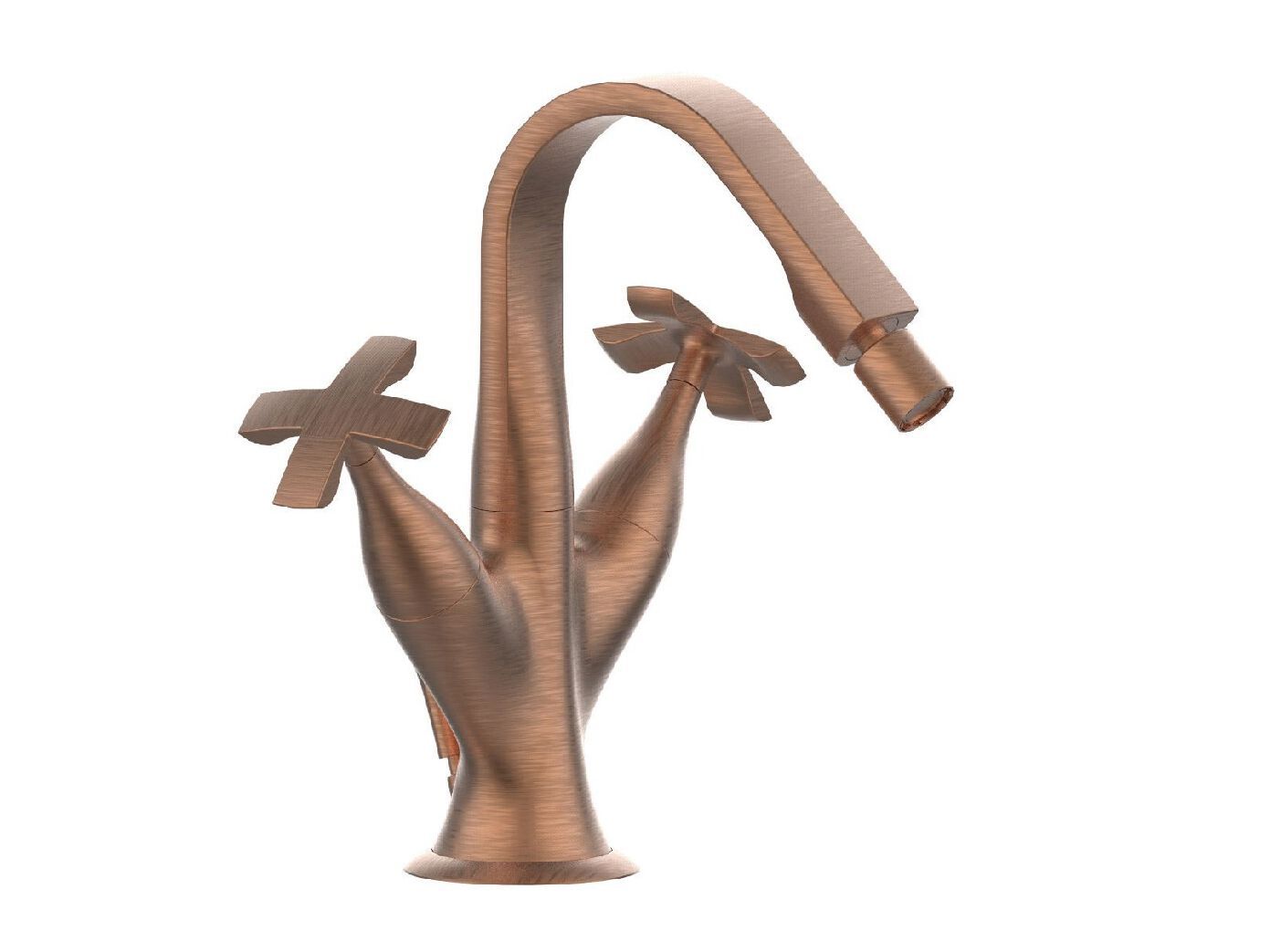 Смеситель для биде с одним отверстием для пола с поворотным горлышком Rubinetterie Frattini Lucrezia ARCH-00139562