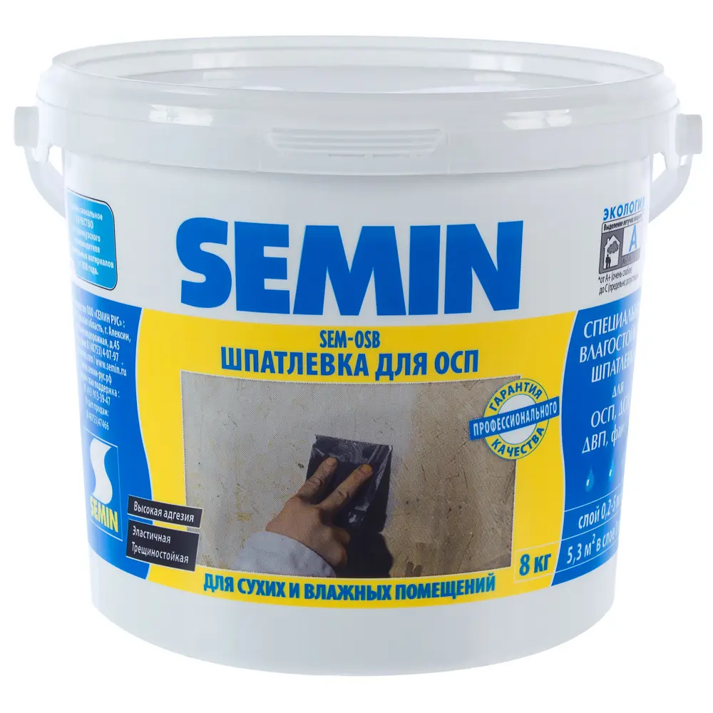 Шпаклёвка полимерная для ОСП Semin SEM-OSB 8 кг STLM-2068192