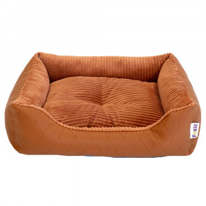 ПР0054221 Лежак для животных Leather 60х50х18см оранжевый Foxie