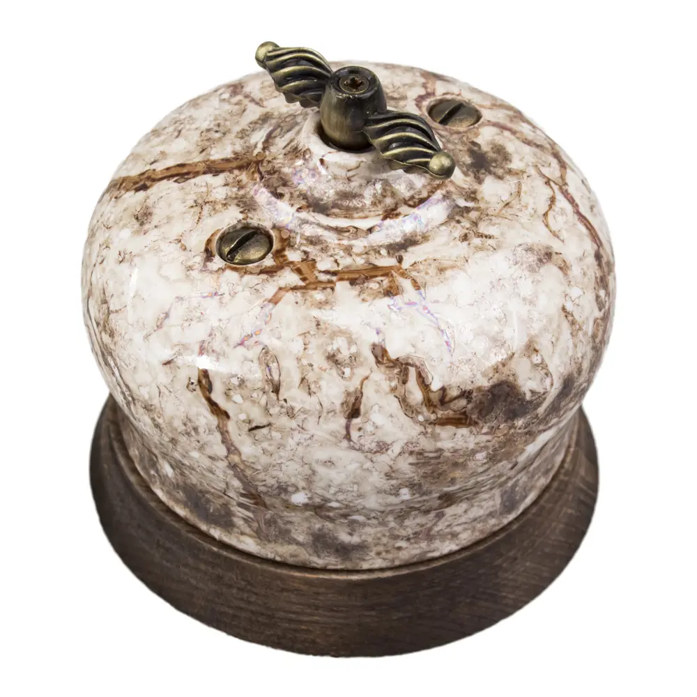 Выключатель накладной Electraline Bironi Ретро 1 положение цвет мрамор STLM-2163973 - Вид №1