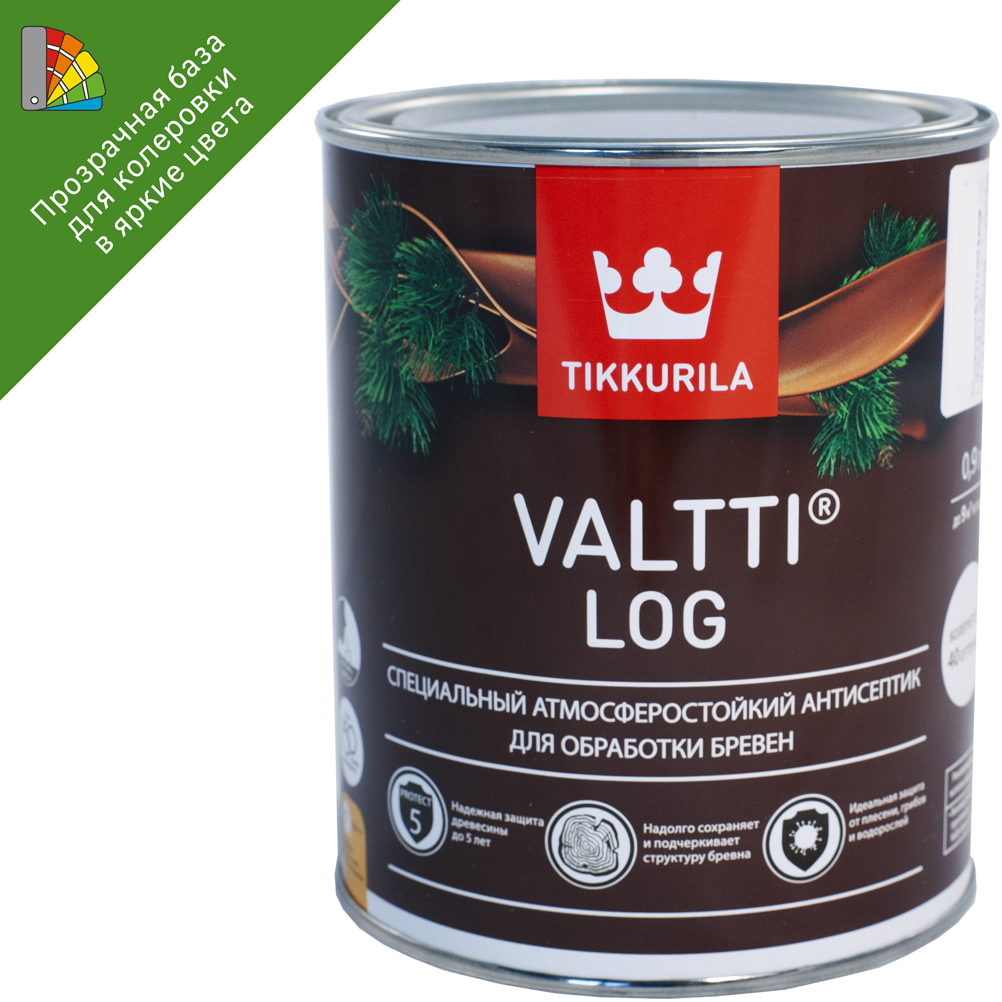82115531 Антисептик для дерева Valtti Log база ЕС 0.9 л STLM-0019437 TIKKURILA