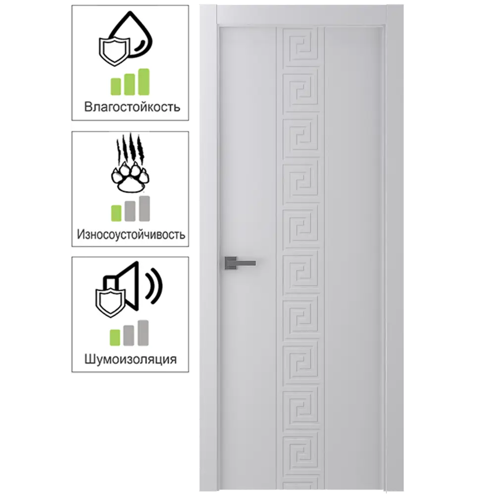 Дверь межкомнатная Эллада глухая полипропилен цвет белый 90x200 см (с замком) BELWOODDOORS STLM-2107809