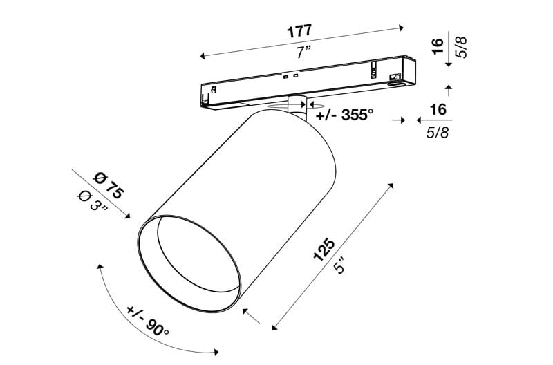 Порошковое покрытие алюминиевого светодиодного трекового освещения Andcosta Cyl ARCH-00151053 - Вид №5