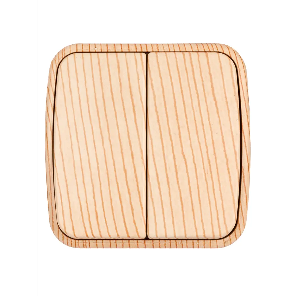 Выключатель накладной TDM Electric Дача с двумя клавишами в цвете сосна 89376331 STLM-1109347 - Вид №1