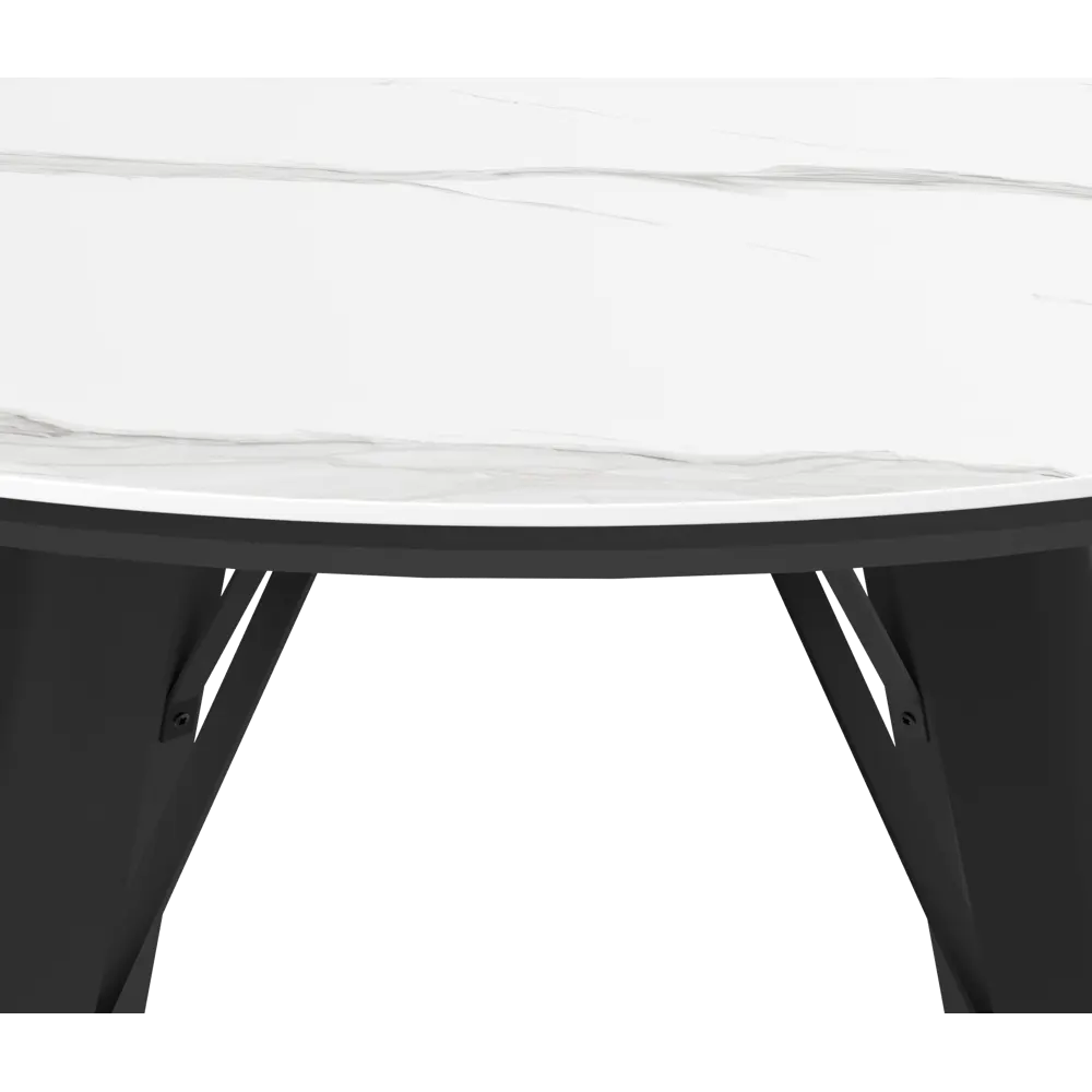 Стол обеденный Триумф 88x76x88 см круг МДФ цвет черный/кремовый Santreyd STLM-2204978 - Вид №5