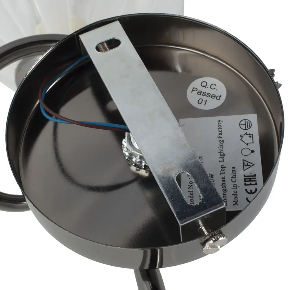 Бра Ария 1xE27x60 Вт, металл/стекло, цвет чёрный/хром Santreyd STLM-2172370 - Вид №1