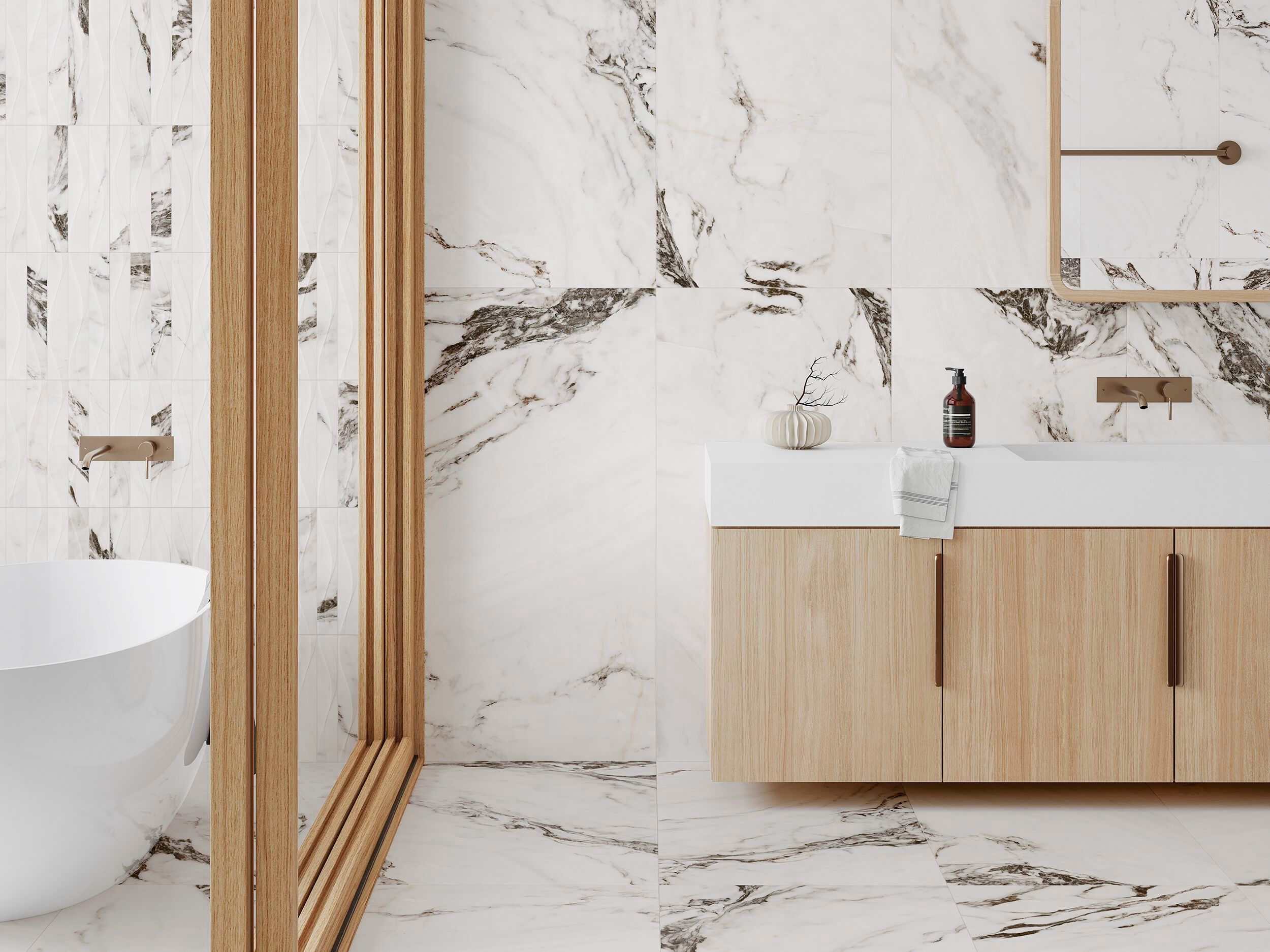 Мраморный эффект глазурованного керамогранита/напольного покрытия Gayafores CALACATTA MONET ARCH-00043023