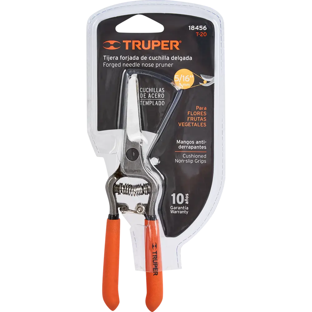 Секатор садовый Truper 18456 с тонким лезвием ø10 мм STLM-2179039 - Вид №2
