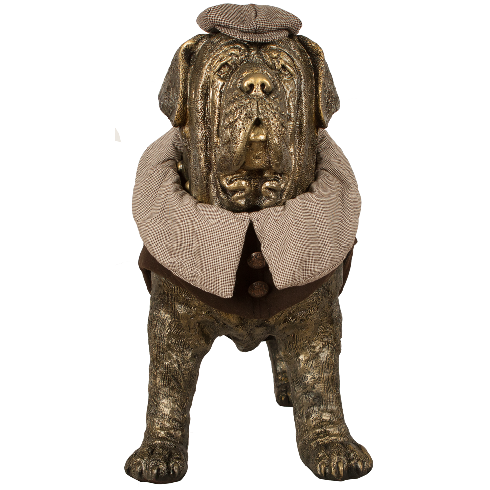 90253704 Садовая скульптура 77070/бронзовый Собака Сэр Ватсон в костюме STLM-0151484 BOGACHO