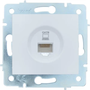 Розетка компьютерная встраиваемая Lezard Asti без заземления cat 5е цвет белый