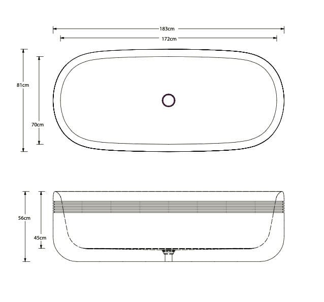 Ванна в центре комнаты из травертина Maami Home MARE ARCH-00127300 - Вид №3