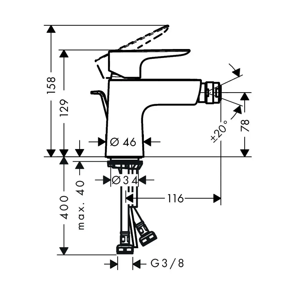 Смеситель для биде Hansgrohe 71720000