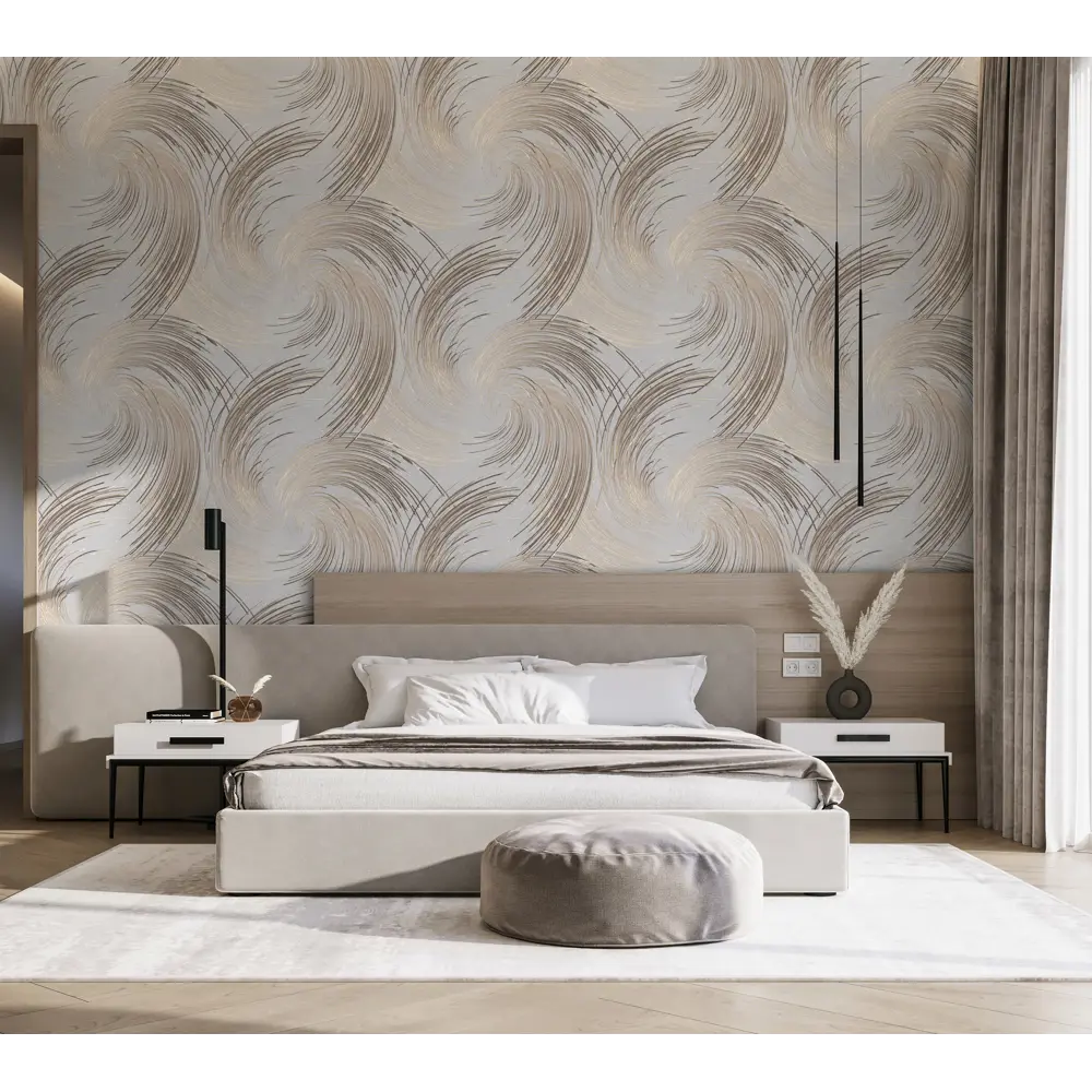 Обои флизелиновые Wallsecret Champagne серо-коричневые 1.06 м 8722-14 STLM-2130930 - Вид №4