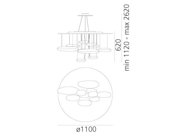 Алюминиевый и ABS подвесной светильник Artemide ARCH-00000671
