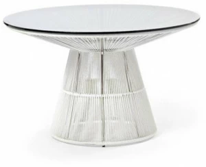 Varaschin Круглый стол из синтетического волокна со стеклянной столешницей