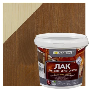 Лак тонированный для стен и потолка Лакра цвет орех 0.9 л