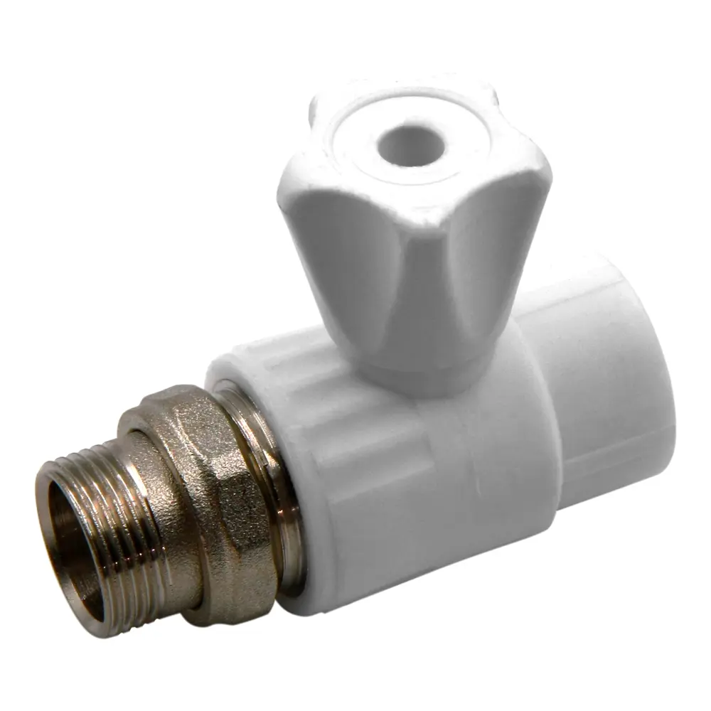 Кран для радиатора прямой Ростерм 3/4"x25 мм полипропилен ручка барашек STLM-2203508 - Вид №1