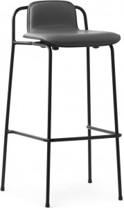 601934 Барный стул 75 см Передняя обивка Черная сталь Черный / Ультра кожа Normann Copenhagen Studio