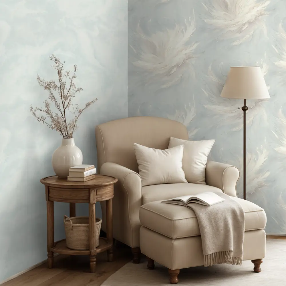 Флизелиновые обои Euro Decor Flora серые рельефные 1.06 м 89437899 STLM-1582415 - Вид №4