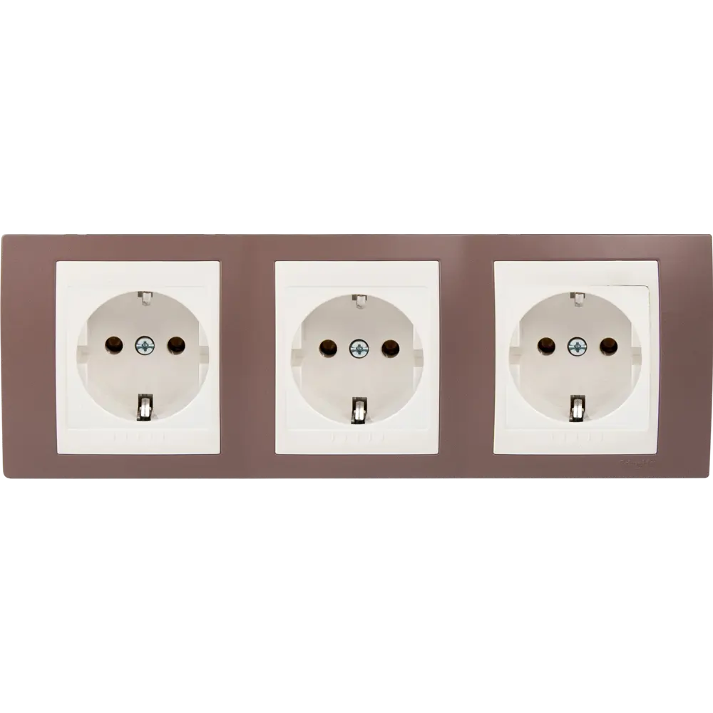 Рамка для розеток и выключателей Schneider Electric Unica 3 поста, цвет лиловый/бежевый 10170863 STLM-2103494  - Вид №4
