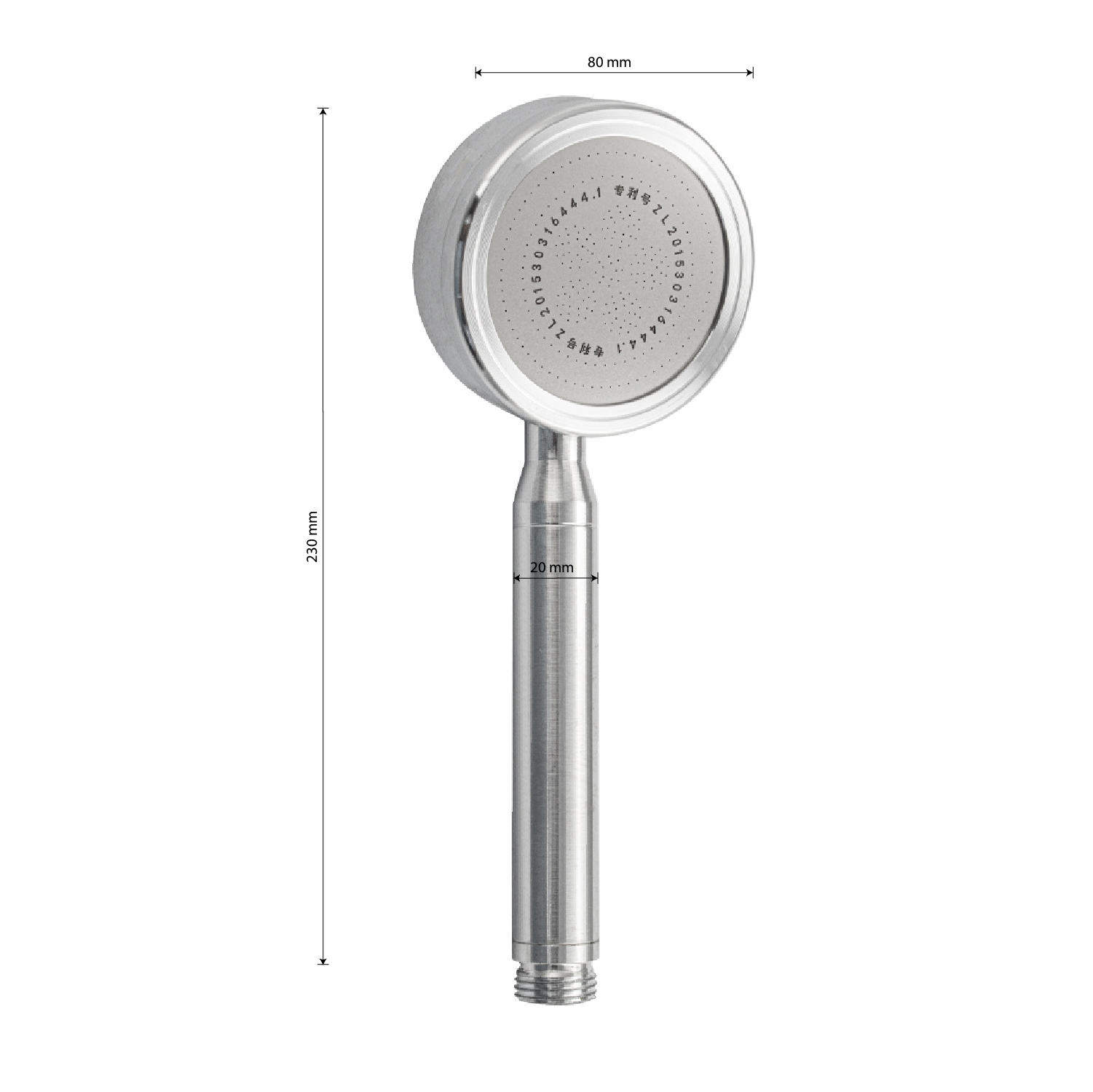 GFmark - Лейка для душа круглая, АНТИВАНДАЛЬНАЯ, из авиационного алюминия, код: 6017  - Вид №2