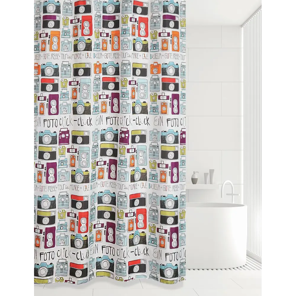 Штора для ванны Cameras, 180х180 см, полиэстер BATH PLUS Без серии STLM-2010899