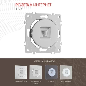 Розетка компьютерная встраиваемая Arte milano 202.45-1.silver RJ45 цвет серебро