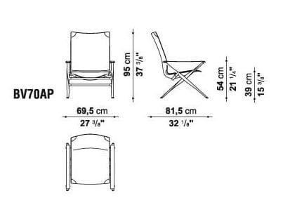 Складное кожаное кресло с подлокотниками B&B Italia Беверли ARCH-00080260 - Вид №6